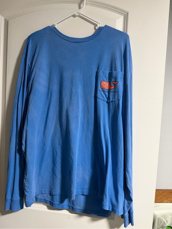 Vineyard Vines Other - Vineyard Vines Men's Long-Sleeve Pocket Tee in Sky Blue with Orange Whale